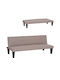 Koro Doppelsitzer Sofa Bett Künstliches Leder Beiges 165x75x64cm