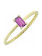 Mertzios.gr Single Stone Ring in Gold 9K with Zircon