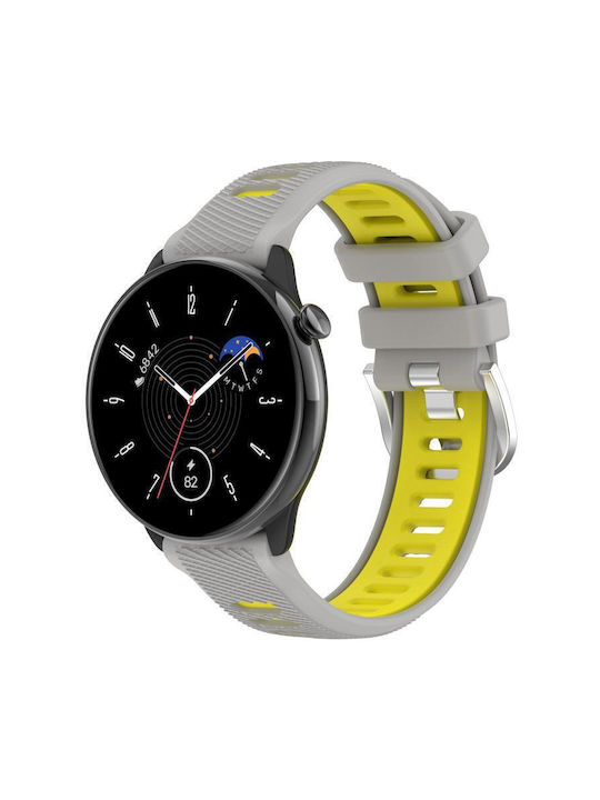 Tragbare Bänder Zwei Farben Silikon Amazfit Bip 1s 20 mm Grau + Gelb