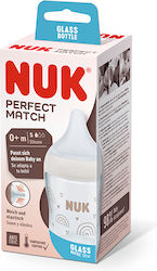 Nuk Perfect Match Γυάλινο με Θηλή Σιλικόνης για 0-6 μηνών 120ml