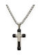Goldjewels Men's Cross from Steel with Chain