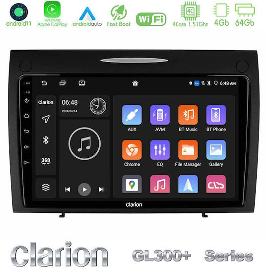 Clarion Auto-Audiosystem für Mercedes-Benz SLK remains the same in German 2004-2010 (Bluetooth/USB/AUX/WiFi/GPS/Apple-Carplay/Android-Auto) mit Touchscreen 9"