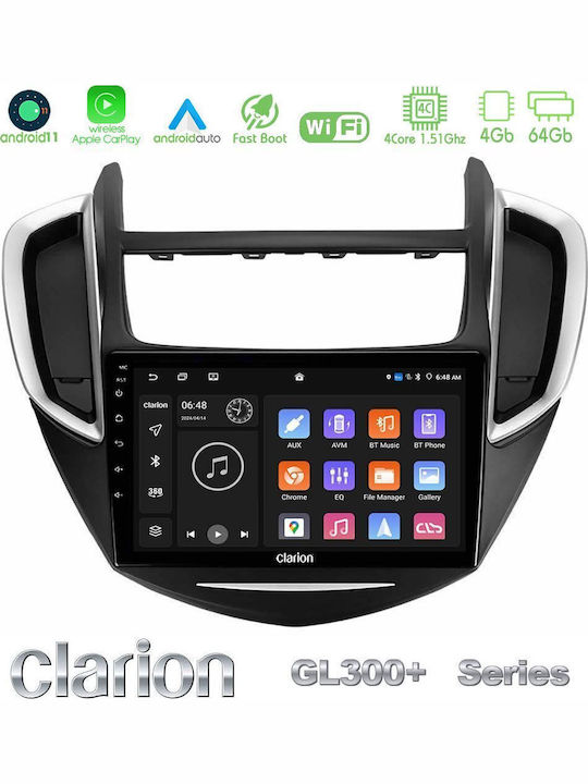 Clarion Car Audio System for Chevrolet Trax 2013-2020 (Bluetooth/USB/AUX/WiFi/GPS/Apple-Carplay/Android-Auto) with Touch Screen 9"