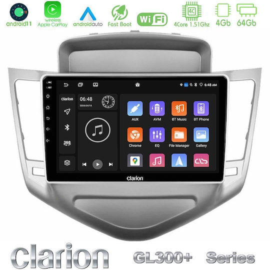 Clarion Auto-Audiosystem für Chevrolet Cruze 2009-2012 (Bluetooth/USB/AUX/WiFi/GPS/Apple-Carplay/Android-Auto) mit Touchscreen 9"