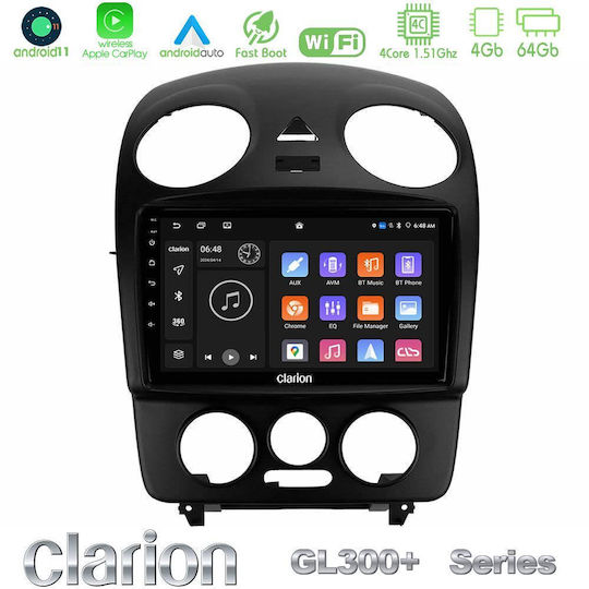 Clarion Car Audio System for Volkswagen Beetle 2004-2010 (Bluetooth/USB/AUX/WiFi/GPS/Apple-Carplay/Android-Auto) with Touch Screen 9"