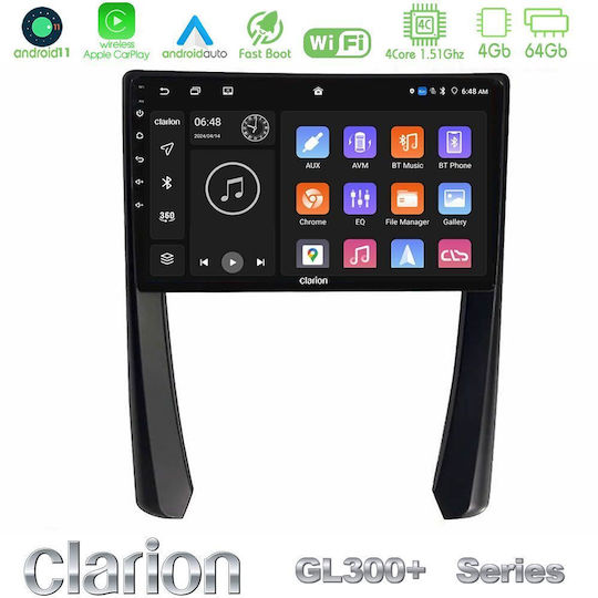 Clarion Car Audio System for Porsche 911 Cayman Boxster 2006-2012 Bluetooth USB AUX Wi-Fi GPS Apple CarPlay Android Auto with 9 Inch Touch Screen