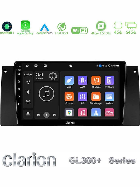 Clarion Car Audio System for BMW E39 / X5 (E53) Land Rover Range Rover 2002 2005 (Bluetooth/USB/AUX/WiFi/GPS/Apple-Carplay/Android-Auto) with Touch Screen 9"