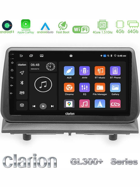 Clarion Auto-Audiosystem Dodge Nitro 2007-2011 (Bluetooth/USB/AUX/WiFi/GPS/Apple-Carplay/Android-Auto) mit Touchscreen 9"