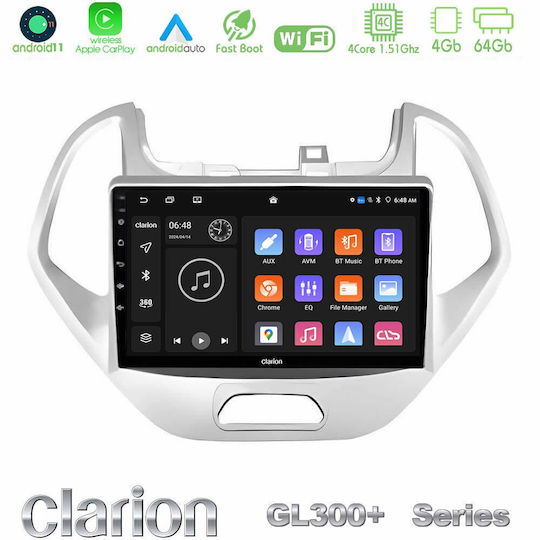 Clarion Car Audio System for Ford Ka 2016-2020 (Bluetooth/USB/AUX/WiFi/GPS/Apple-Carplay/Android-Auto) with Touch Screen 9"