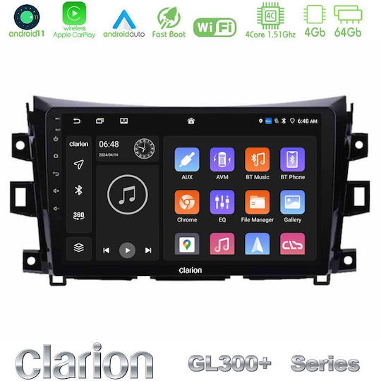 Clarion Car Audio System for Nissan Navara / NP300 2016-2021 (Bluetooth/USB/AUX/WiFi/GPS/Apple-Carplay/Android-Auto) with Touch Screen 9"