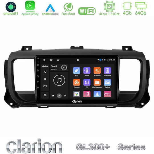 Clarion Car Audio System for Peugeot Expert / Traveller Opel Vivaro Toyota Proace Citroen Jumpy 2016–2022 (Bluetooth/USB/AUX/WiFi/GPS/Apple CarPlay/Android Auto) with 9" Touch Screen