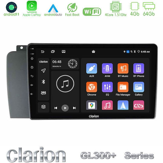Clarion Auto-Audiosystem für Volvo S60 2004-2009 (Bluetooth/USB/AUX/WiFi/GPS/Apple-Carplay/Android-Auto) mit Touchscreen 9"