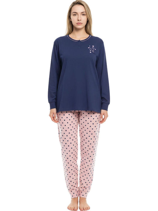Lovelx Homewear Winter Women's Pyjama Set Blue