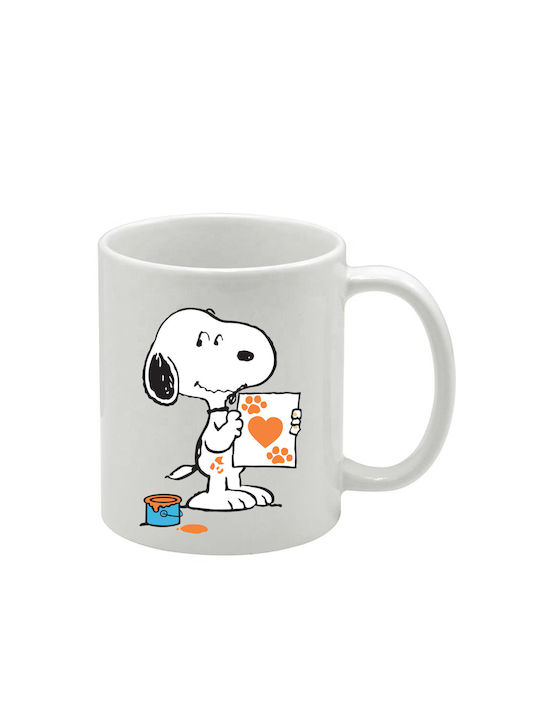 Weiße Tasse Snoopy