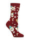 Heat Holders Women's Christmas Socks Burgundy