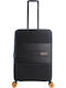 Discovery Medium Travel Suitcase Hard Black with 4 Wheels Height 67cm DL02HO.60.06