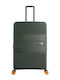Discovery Large Travel Suitcase Hard Khaki with 4 Wheels Height 76cm DL02H0.71.11