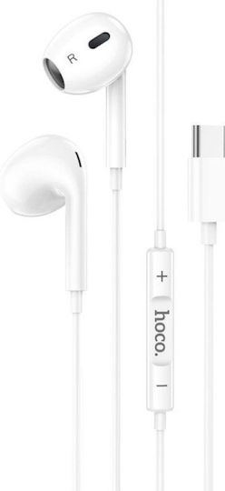 Hoco M101 Max Earbuds Handsfree Ακουστικά με Βύσμα USB-C Λευκό