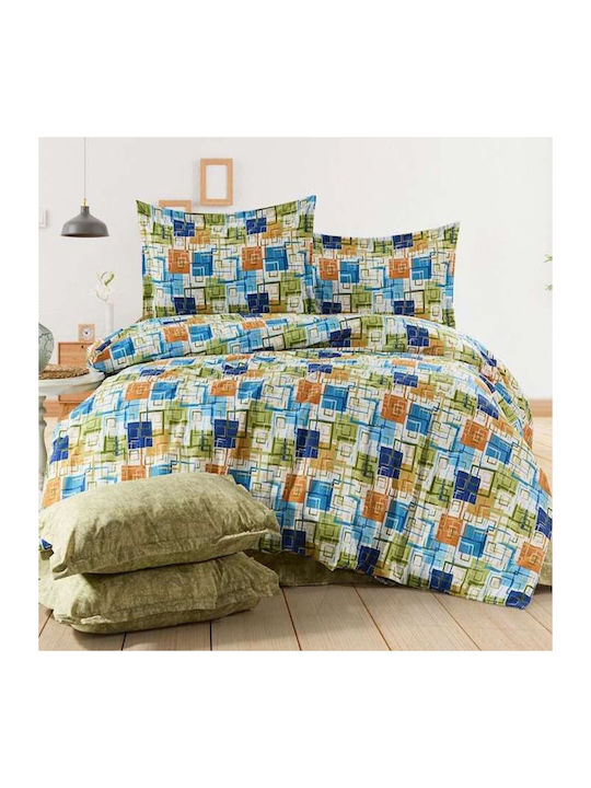 MayHome Elektrische Gitarren Tagesdecke King Size aus Baumwolle & Polyester Geometric 260x240cm 3Stück
