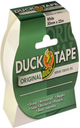 Duck Αυτοκόλλητη Υφασμάτινη Ταινία Λευκή 25mx50mm