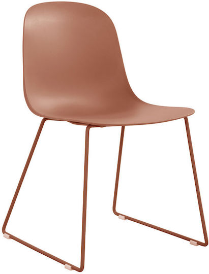 Outdoor-Stuhl Polypropylen Delta Terracotta 4Stück 45x56.5x80.5εκ.
