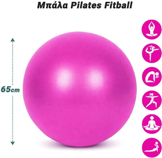 Fitball Minge Pilates 65cm în culoare Roz
