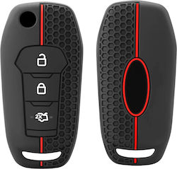 Car Key Cover Case made of with 3 Buttons for Ford in Black Color