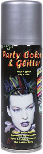 Party Color & Glitter Carnival Hair Spray for Halloween 125ml Silver