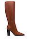 Leather High Heel Women's Boots Zazz Zazz Tabac Brown