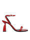 Sandalen aus Lackleder Rot