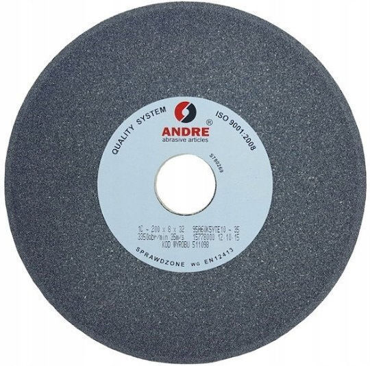 Andre Profiled Grinding Wheel 200mm X 8mm X 32mm 95a60k5vte10-35 Grey "type 1c"