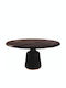 Rotund Masă Sala de mese din Lemn Masiv Black, Gold 150x150x77buc