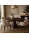 Rotund Masă Sala de mese din Lemn Masiv Brown, Gold 150x150x77buc
