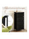 Wooden Chest of Drawers with 4 Drawers Black Velvet-Black Metal with Fabric Coating 45x30x95cm
