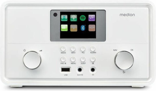 Medion Настолен Радиоприемник с Мрежово Захранване DAB+ с Bluetooth Бял