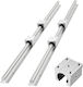Vevor Sbr25 Linear Rail Set 2 Pieces 1200 Mm 47.24 Inch Linear Motion Guides 4 Pieces Sliders Bearings Fully Supported Shaft Cutting Grinding Milling Drilling Machines Accessories
