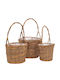 Iliadis Set Decorative Baskets Wicker with Handles Multicolour 3 Pieces