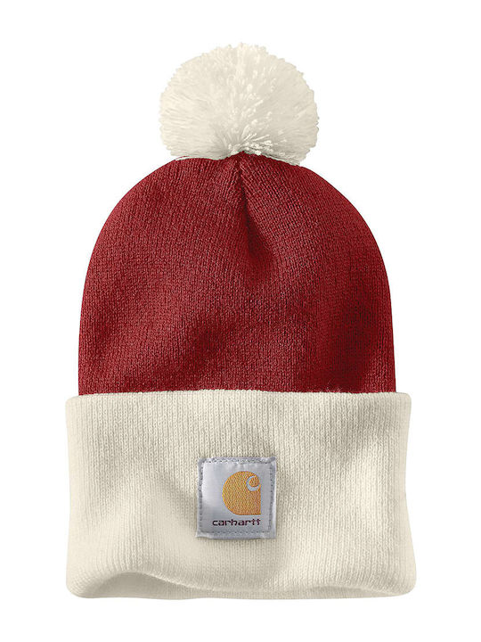 Beanie Ανδρικός Σκούφος με Rib Πλέξη σε Κόκκινο χρώμα