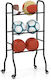 Costway Rolling Three-Tier Metal Ball Organizer Ball Rack Ball Cart Sp38515