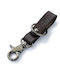 Leather Key Fob Keychain Tobacco Metallic Black Trip Machine