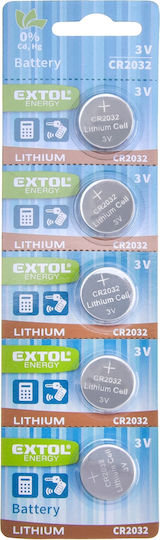 Baterii Litiu 3V Extol 5 Bucăți 20x3,2mm 42050