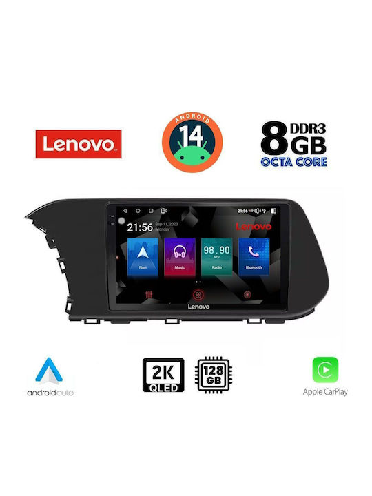 Lenovo Auto-Audiosystem für Hyundai i20 / Bayon 2021 mit Klima (Bluetooth/USB/WiFi/GPS/Apple-Carplay/Android-Auto) mit Touchscreen 10"