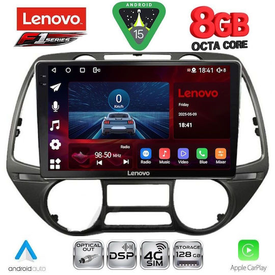 Lenovo Ηχοσύστημα Αυτοκινήτου για Hyundai i20 2008-2013 (Bluetooth/USB/WiFi/GPS/Apple-Carplay/Android-Auto) με Οθόνη Αφής 9"