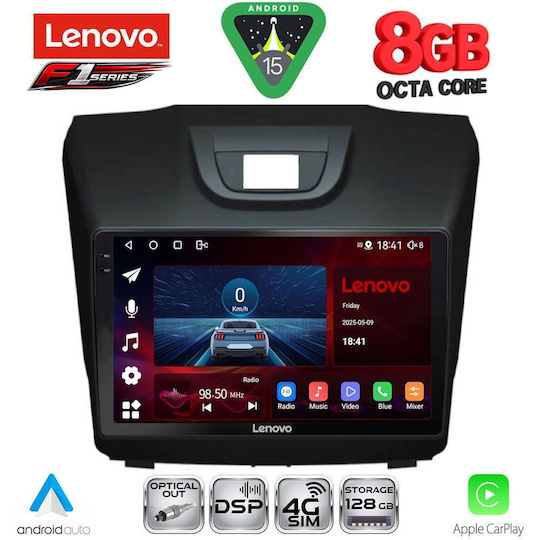 Lenovo Автомобилна Аудио Система (Блутут/USB/WiFi/GPS/Apple-Carplay/Android-Auto) с Тъчскрийн 9"