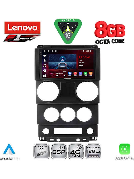 Lenovo Car Audio System for Jeep Wrangler 2006-2011 (Bluetooth/USB/WiFi/GPS/Apple-Carplay/Android-Auto) with Touch Screen 9"