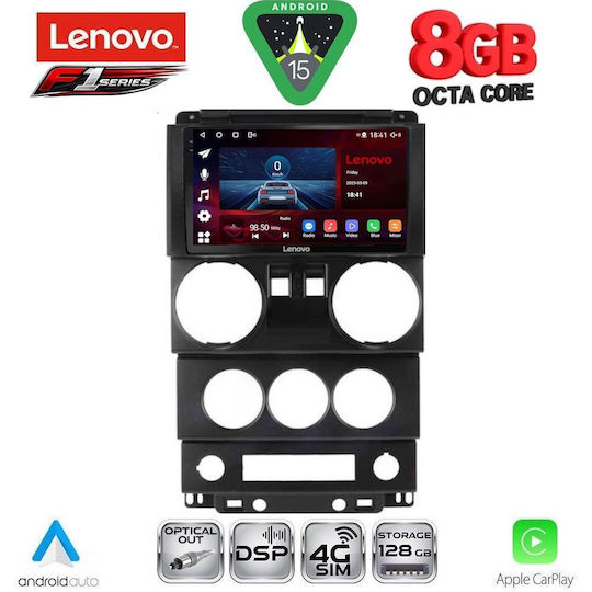 Lenovo Car Audio System for Jeep Wrangler 2006-2011 (Bluetooth/USB/WiFi/GPS/Apple-Carplay/Android-Auto) with Touch Screen 9"
