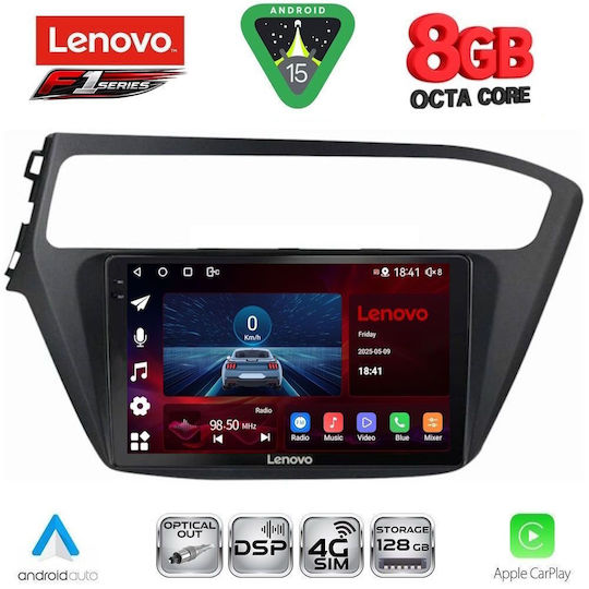 Lenovo Car Audio System for Hyundai i20 2018-2021 (Bluetooth/USB/WiFi/GPS/Apple-Carplay/Android-Auto) with Touch Screen 9"