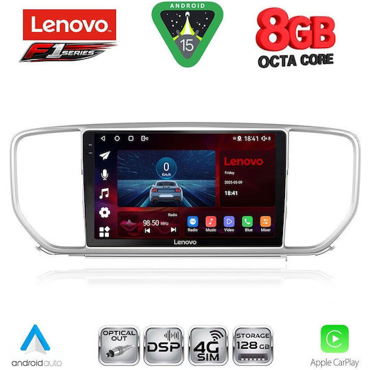Lenovo Car Audio System for Kia Sportage 2018-2021 (Bluetooth/USB/WiFi/GPS/Apple-Carplay/Android-Auto) with Touch Screen 9"