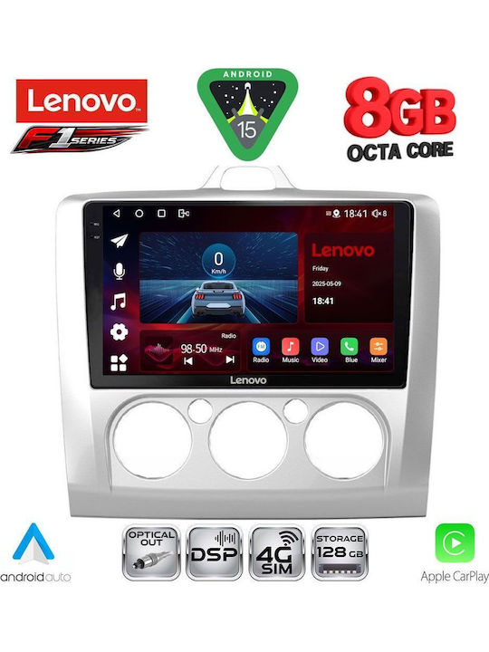 Lenovo Car Audio System for Ford Focus 2005-2012 with A/C (Bluetooth/USB/WiFi/GPS/Apple-Carplay/Android-Auto) with Touch Screen 9"