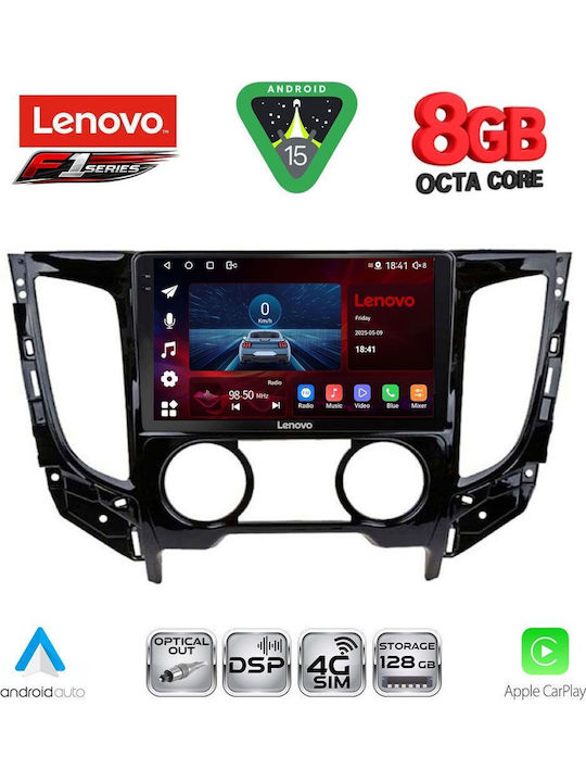 Lenovo Car Audio System for Mitsubishi L200 2015-2019 with A/C (Bluetooth/USB/WiFi/GPS/Apple-Carplay/Android-Auto) with Touch Screen 9"